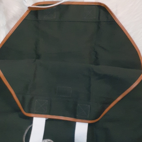 NEW! Green Tan White Canvas Wood Log Carrier - Picture 6 of 6